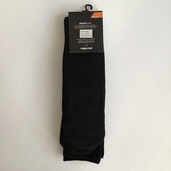 NEW High Five Black Athletic Socks ADULT Medium 24” Tube Sock Men Shoe SZ 6-8 - Picture 5 of 5